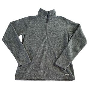 Eddie Bauer Women’s Grey Quarter Zip Cozy Layering Fleece Pullover